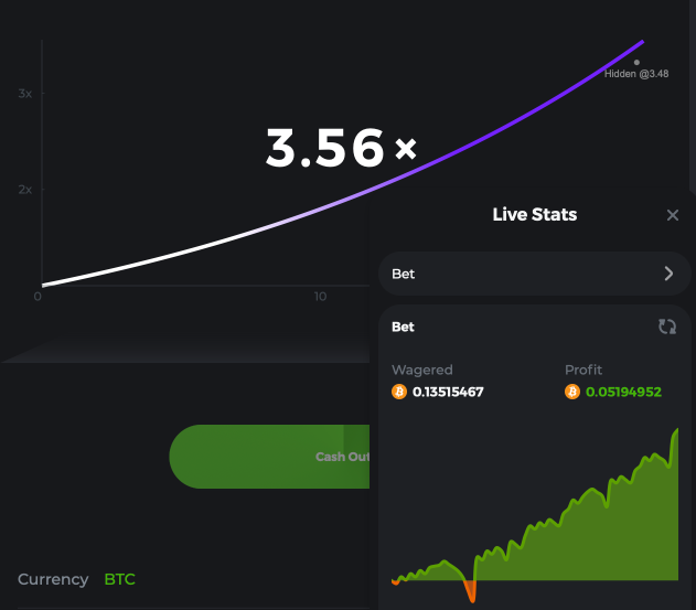 BC.GAME Crash script profit stats