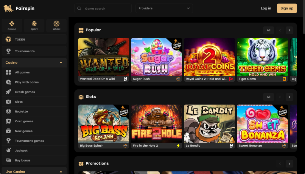 Visit Fairspin Fairspin Casino on Desktop