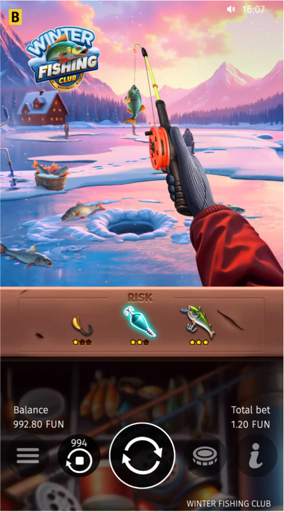 Winter fishing club by BGaming on mobile