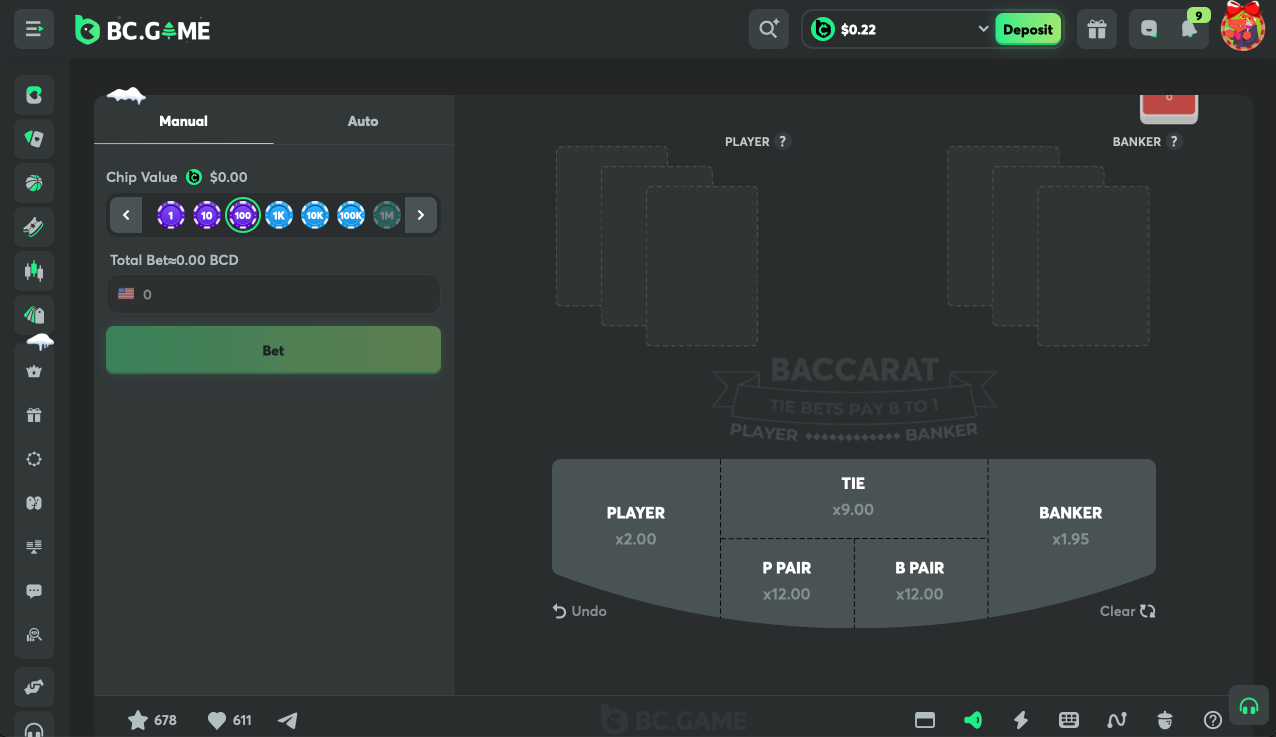 bcgame originals baccarat