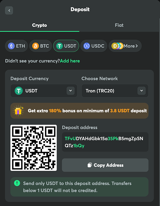 BC.GAME deposit crypto