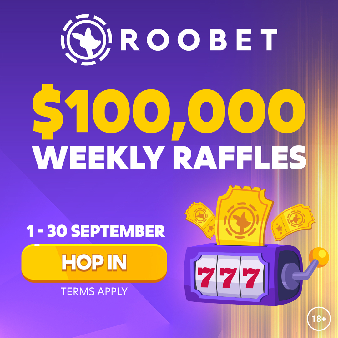 Roobet $100,000 Weekly Raffles 1-30 September