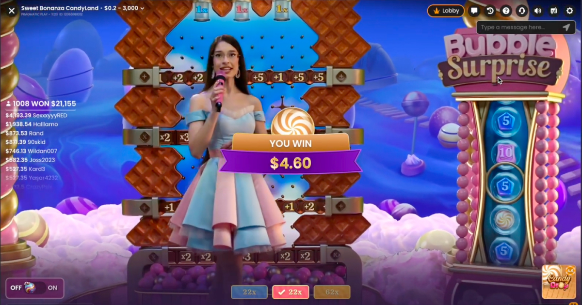 sweet bonanza candyland win