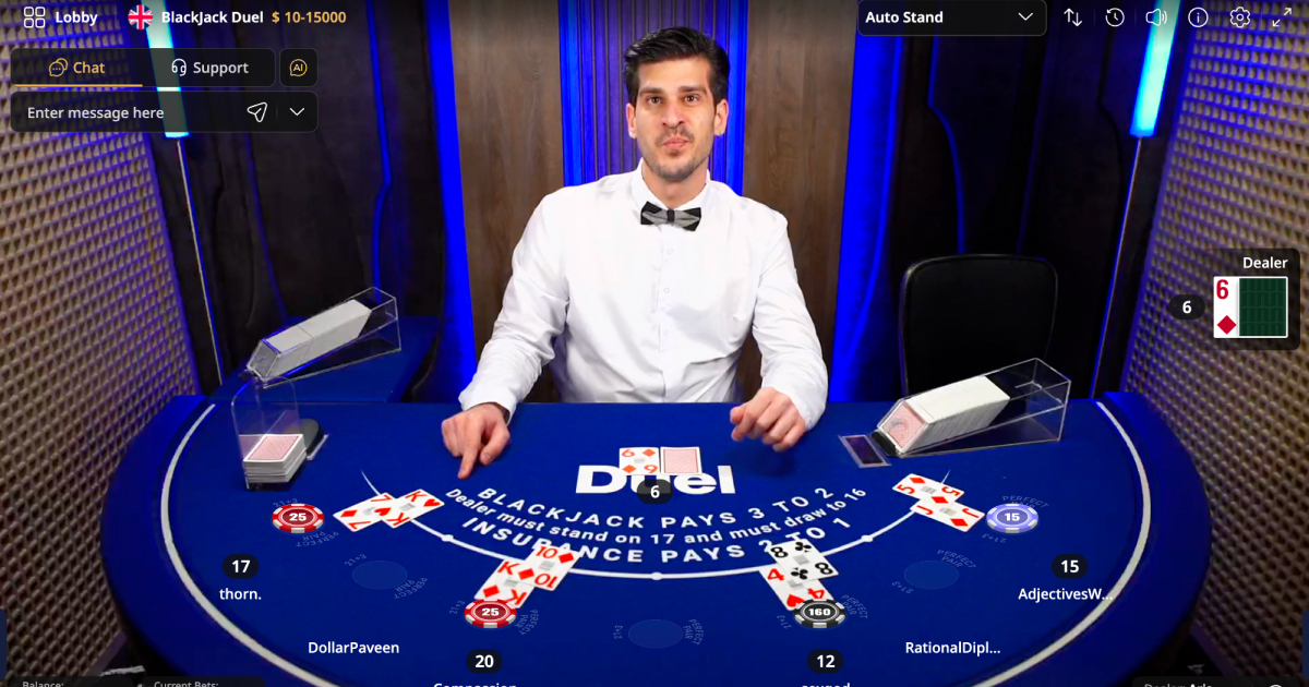 Duel Blackjack Beta Live Casino House Edge 0.24%
